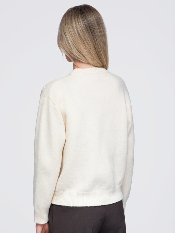 Ombre Ombre Svetr OW-SW-E0036 Krémová Regular Fit