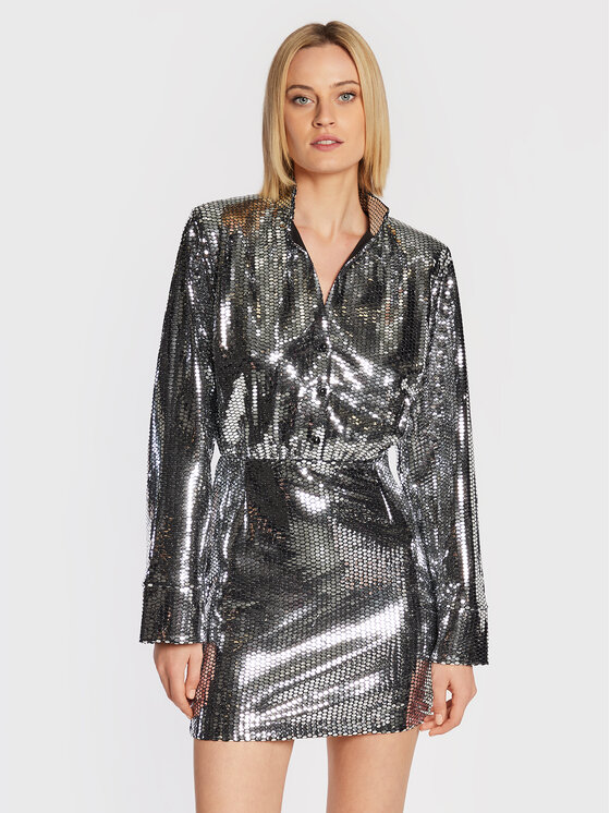 Notes Du Nord Notes Du Nord Coctailkleid Ezra 12871 Silberfarben Regular Fit