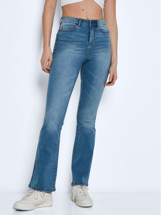 Noisy May Ella High Waist Skinny Jeans In Grey Wash