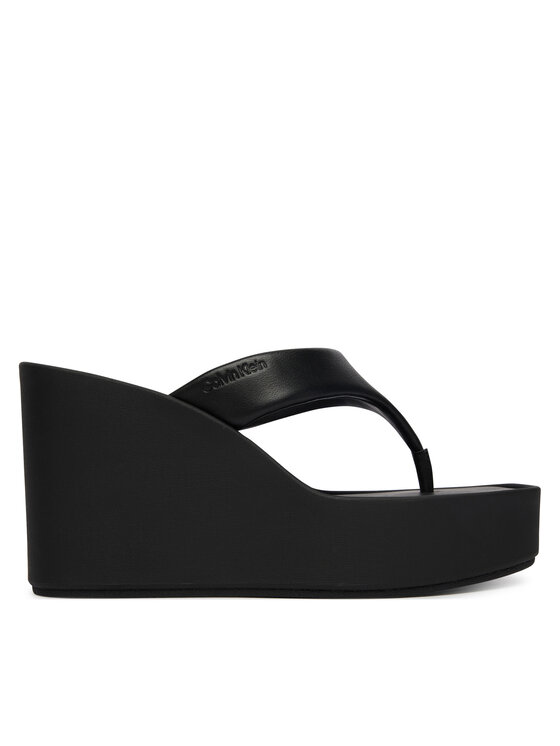 Calvin Klein Calvin Klein Žabky Wedge 70 Sndl Thong Lth HW0HW02880 Černá