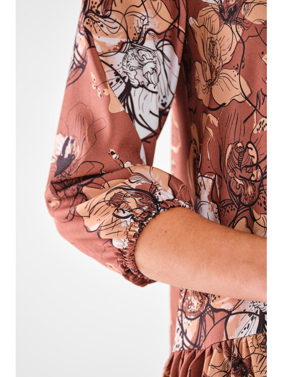 Awama Awama Vestito da giorno A469 Marrone Basic Fit