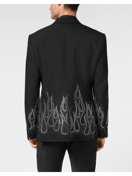 PHILIPP PLEIN PHILIPP PLEIN Marynarka 22545 Czarny Regular Fit