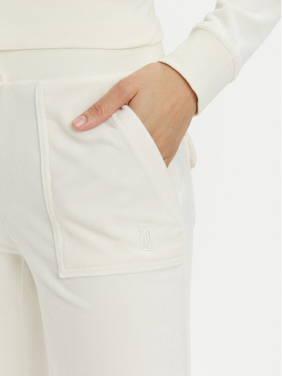 Juicy Couture Juicy Couture Spodnie dresowe Del Ray JCAP180G Écru Regular Fit