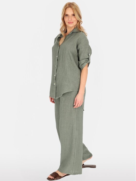 Perso Perso Bluzka CHLE255445F Khaki Regular Fit