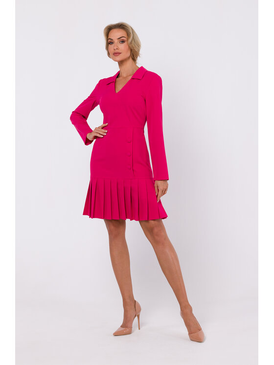 Made of Emotion Made of Emotion Koktejlové šaty M752 Ružová Modern Fit