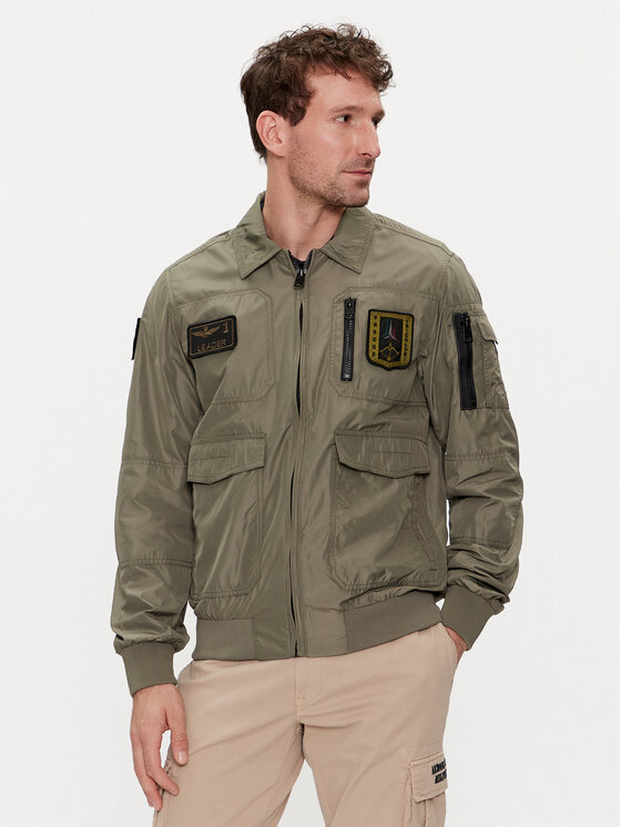 Aeronautica Militare Bomber Jakna 241AB2071CT3081 Zelena Regular Fit