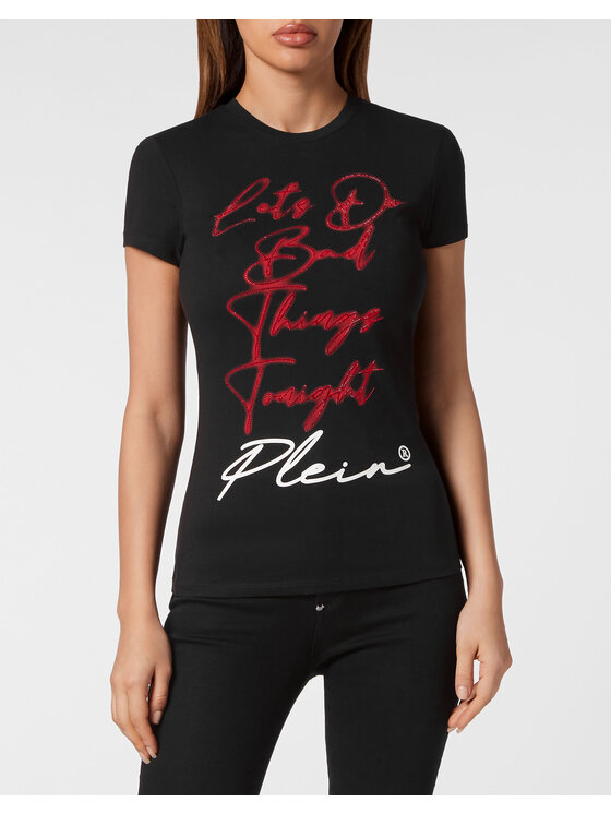 PHILIPP PLEIN PHILIPP PLEIN T-shirt 19383 Nero Skin Tight Fit