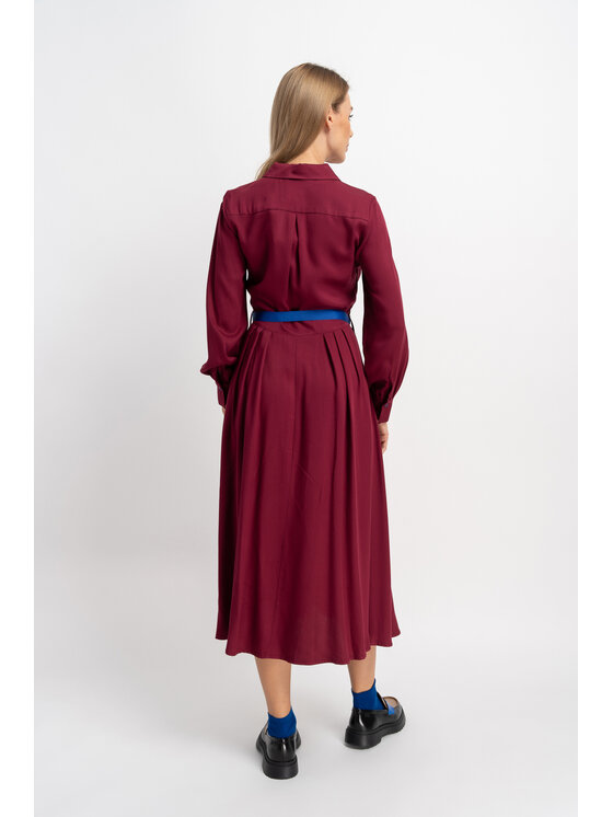 CLICK CLICK Sukienka codzienna 60-6055 Bordowy Classic Fit