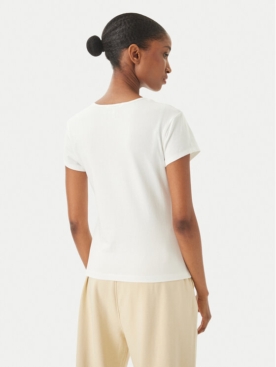 Tommy Hilfiger Tommy Hilfiger Marškinėliai WW0WW48710 Kreminė Slim Fit