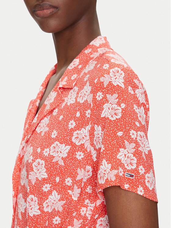 Tommy Jeans Tommy Jeans Hemdkleid DW0DW21353 Orange Relaxed Fit