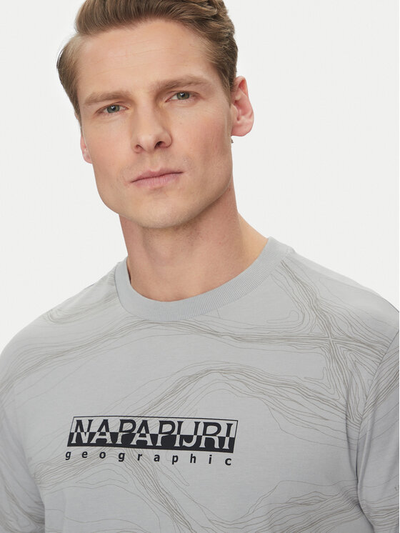Napapijri Napapijri T-krekls B-Cellini NP0A4ILS Pelēks Regular Fit