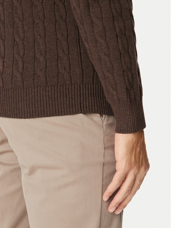 Gant Gant Sweter 8050601 Brązowy ciemny Regular Fit