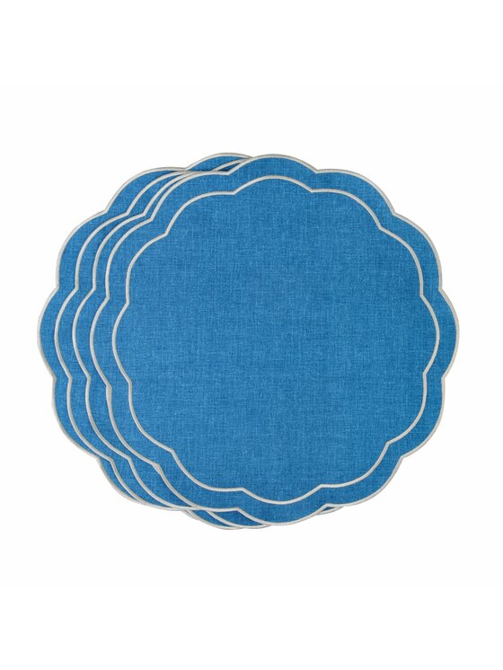 Roseberry Home Roseberry Home Podkładka na stół haftowana Blue Petali Niebieski