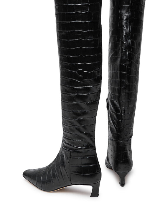 MICHAEL Michael Kors MICHAEL Michael Kors Ilgaauliai Cosmo Crocodile Embossed Leather Boot 40F4CSMB5E Juoda