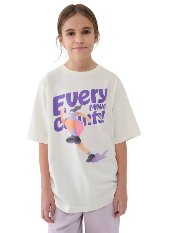 4F 4F T-Shirt 4FJASAW24TTSHF2592-011S Biały Oversize