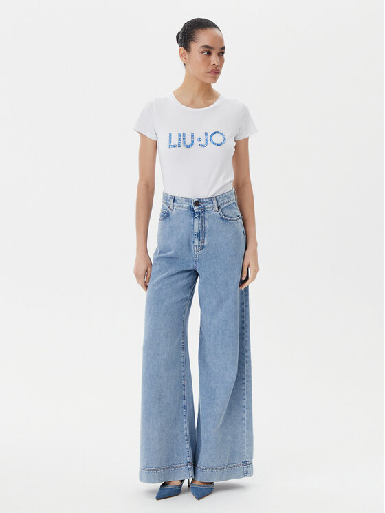 Liu Jo Beachwear Liu Jo Beachwear T-krekls VA5154 JS003 Balts Regular Fit