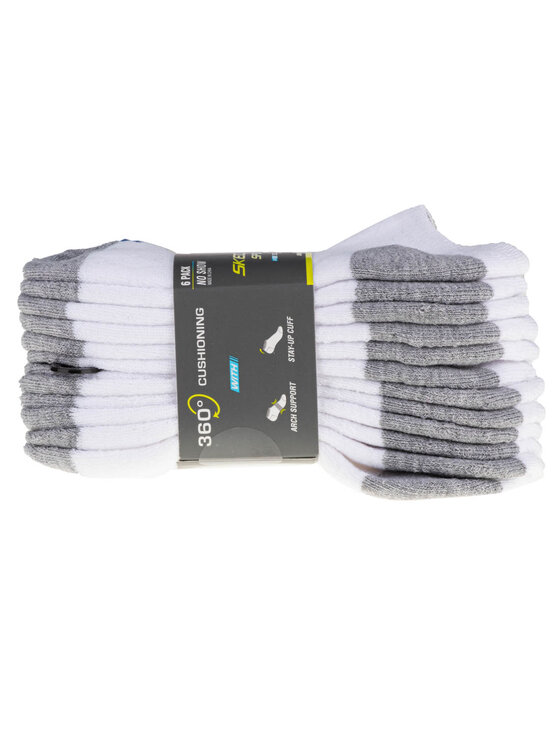Skechers Skechers Calzini corti da uomo Skechers Boys 6pk No Show Socks Bianco