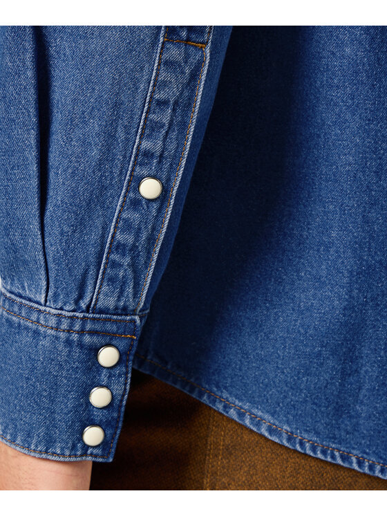Wrangler Wrangler Koszula jeansowa 112357192 Granatowy Regular Fit