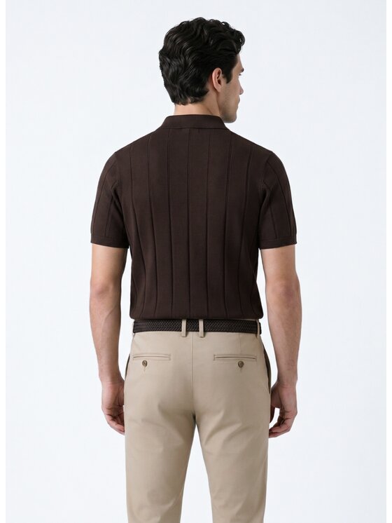 Pako Lorente Pako Lorente Polo P26WF-TX-005 Brązowy Regular Fit