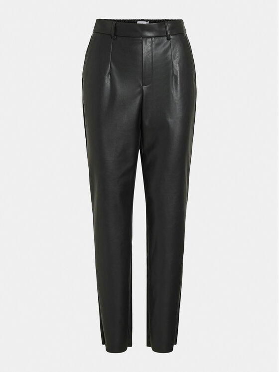Vila Vila Pantaloni in similpelle Dagmar 14095340 Nero Regular Fit