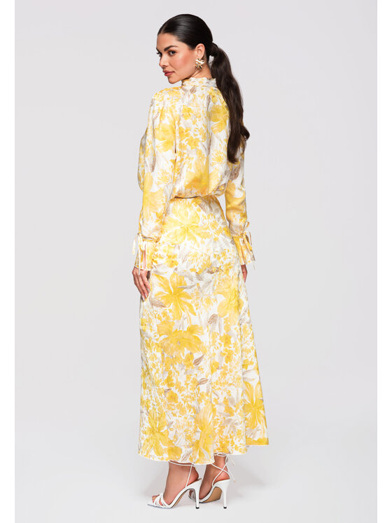Ombre Ombre Spódnica maxi OW-GL-E0005 Żółty Slim Fit