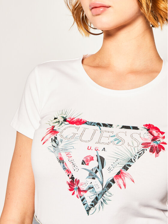 Guess T shirt Lory Tee W0GI33 J1300 Blanc Regular Fit Modivo