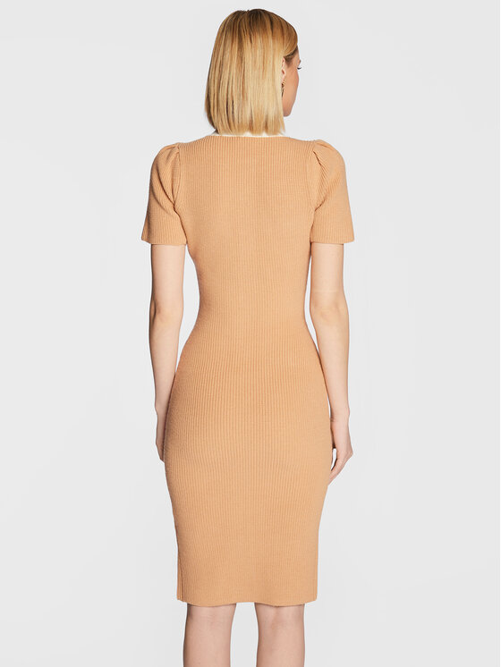Elisabetta Franchi Elisabetta Franchi Úpletové šaty AM-69Q-26E2-V470 Béžová Slim Fit