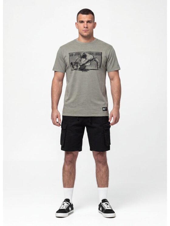 PITBULL PITBULL T-Shirt JIU-JITSU FIGHT DVSN Zielony Regular Fit
