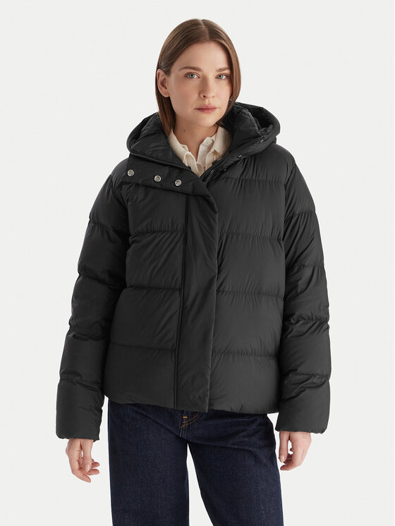 Tommy Hilfiger Tommy Hilfiger Пухено яке WW0WW45739 Черен Regular Fit