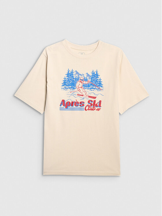 4F 4F T-Shirt APRES SKI Biały Loose Fit