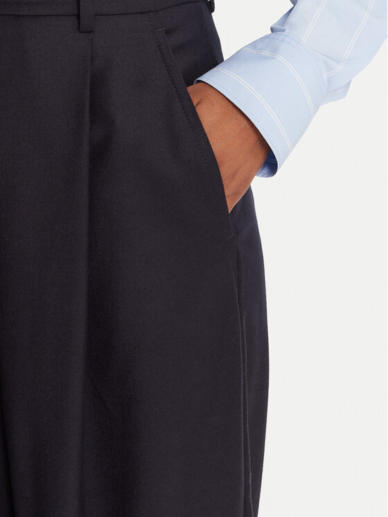 Weekend Max Mara Weekend Max Mara Pantaloni di tessuto Globale 2525136162 Blu scuro Wide Leg