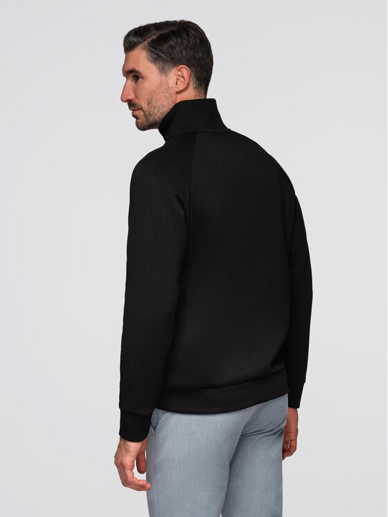Ombre Ombre Bluza OM-SSZP-0211 Czarny Slim Fit
