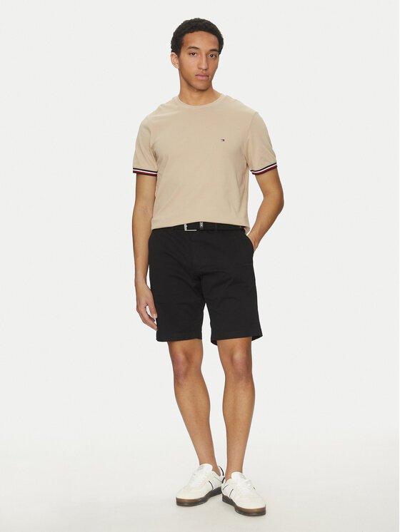 Tommy Hilfiger Tommy Hilfiger T-krekls Global Stripe MW0MW38630 Bēšs Regular Fit