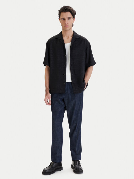 HUGO HUGO Риза Espino 50560614 Черен Oversize