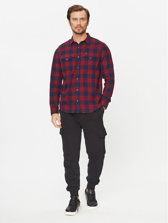 Lee Lee camicia di jeans 112341778 Rosso Regular Fit