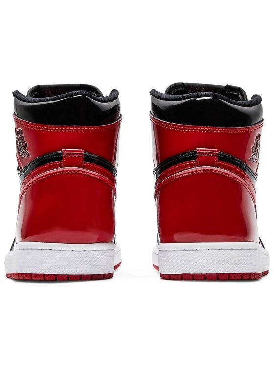 Nike Nike Sneakersy 1 Retro High OG Patent Bred Czerwony