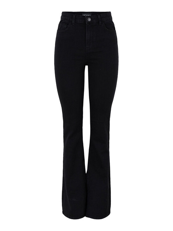 Pieces Pieces Τζιν 17111068 Μαύρο Flared Fit