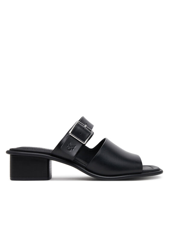 Calvin Klein Jeans Calvin Klein Jeans Klapki Heel Square Mg Buckle Lth YW0YW01701 Czarny