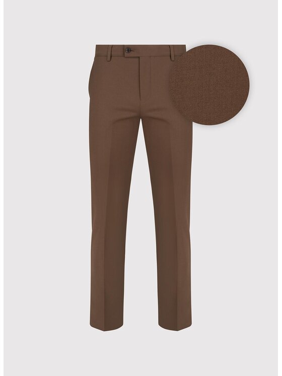 Pako Lorente Pako Lorente Spodnie garniturowe P25WF-6G-003 Brązowy Slim Fit