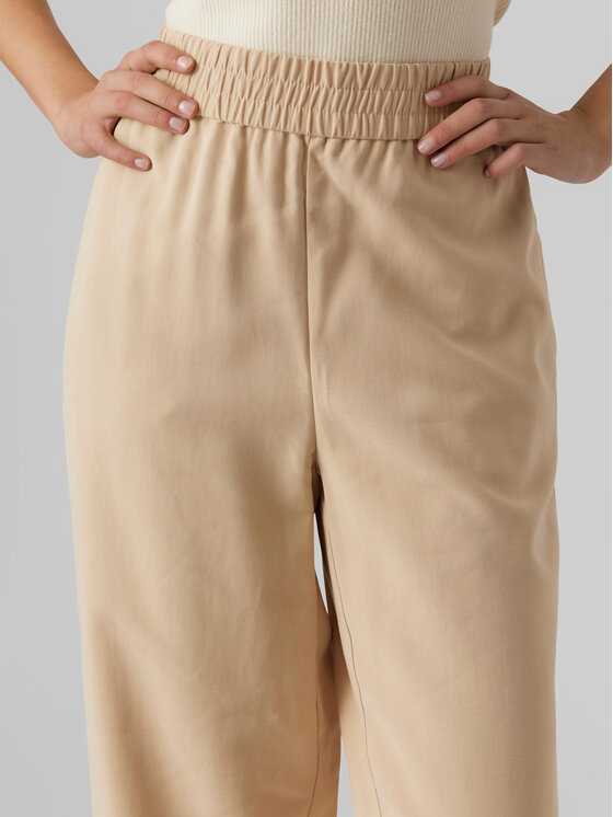 Vero Moda Vero Moda Riidest püksid Carmen 10278926 Beež Wide Leg