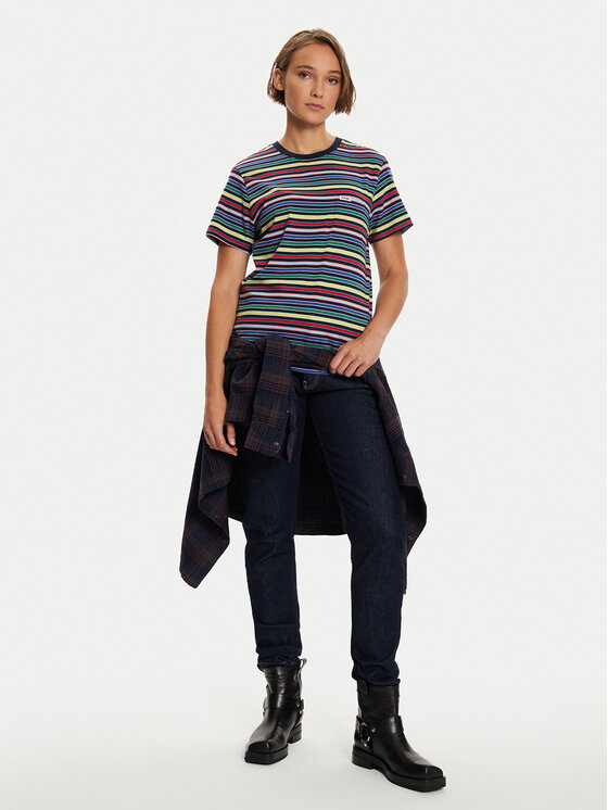 Wrangler Wrangler T-Shirt Stripe 112356456 Barevná Regular Fit