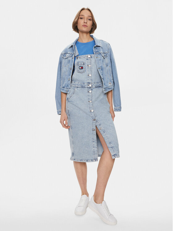 Tommy Jeans Tommy Jeans Дънкова рокля DW0DW17207 Син Regular Fit