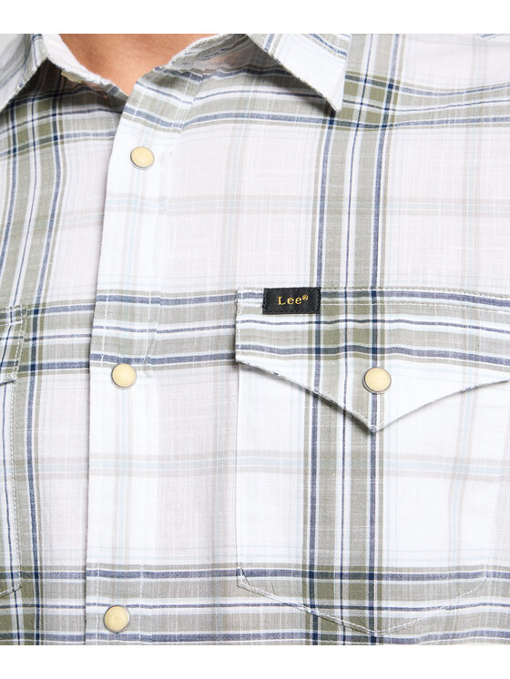 Lee Lee Koszula 112363912 Zielony Regular Fit