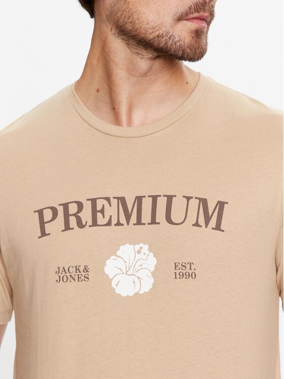 Jack & Jones Jack & Jones T-Shirt Jprblaalfie 12259673 Brązowy Regular Fit