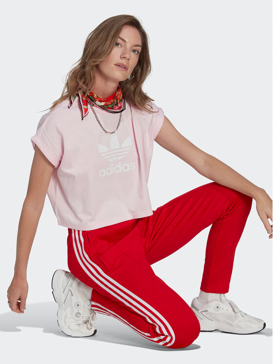 Women's red adidas new arrivals tracksuit bottoms