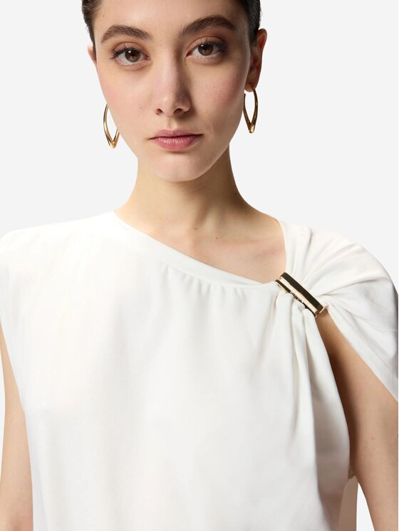 PINKO PINKO Top MELODY MAGLIA JERSEY COTONE ST Biały Regular Fit