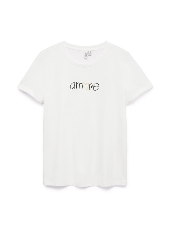Vero Moda Vero Moda Тишърт Ikami 10340181 Бял Regular Fit