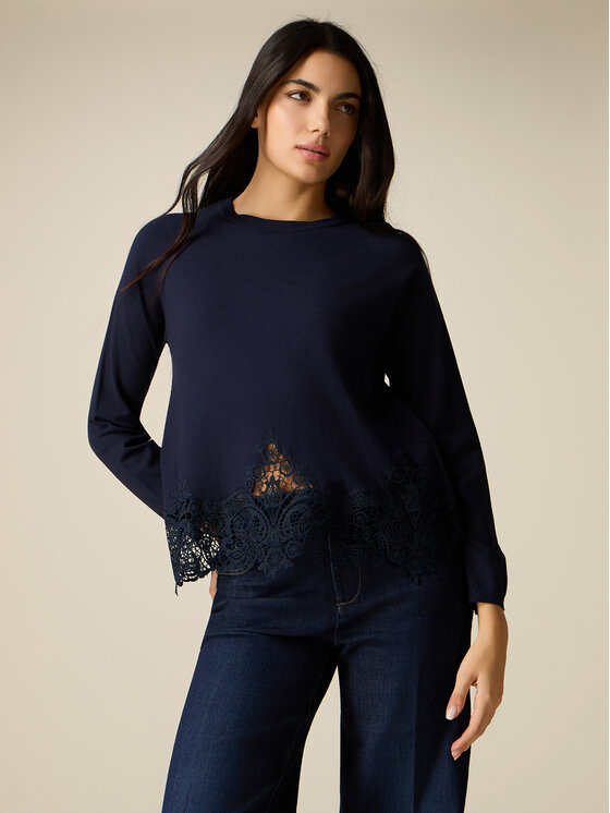 Oltre Oltre Maglione M031J005333N034 Blu Regular Fit