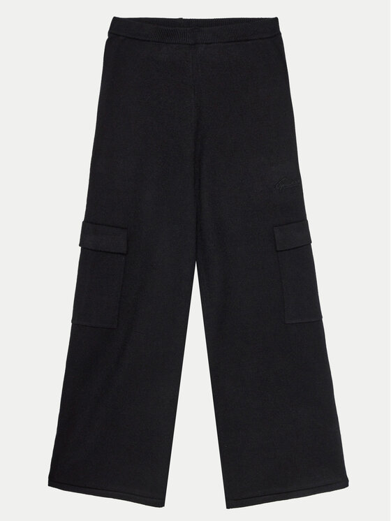 Guess Bavlnené nohavice J4BB08 Z2V42 Čierna Relaxed Fit