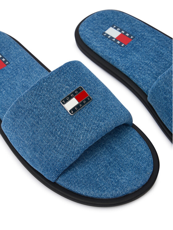 Tommy Jeans Tommy Jeans Šľapky Tjw Padded Denim Casual Slide EN0EN03020 Modrá